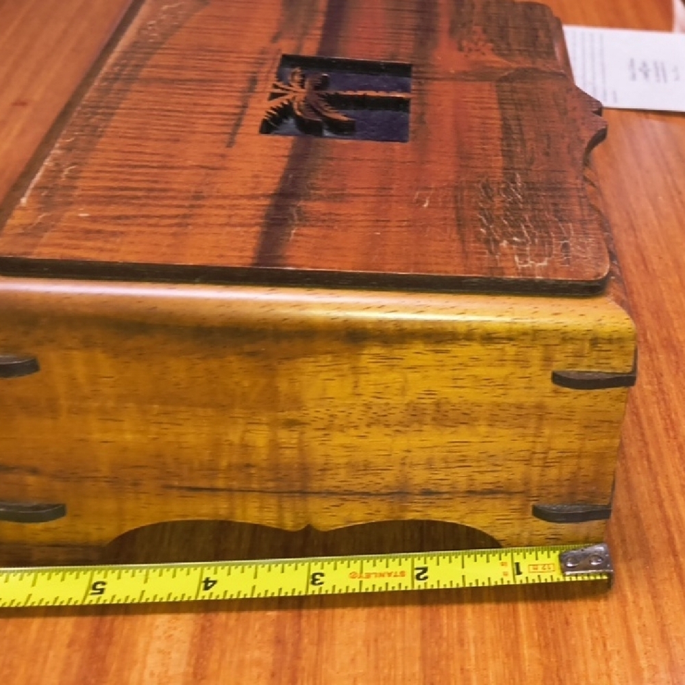 Hawaiian Koa Wood Jewelry Box With Lift Out Tray. - Picture 6 of 11